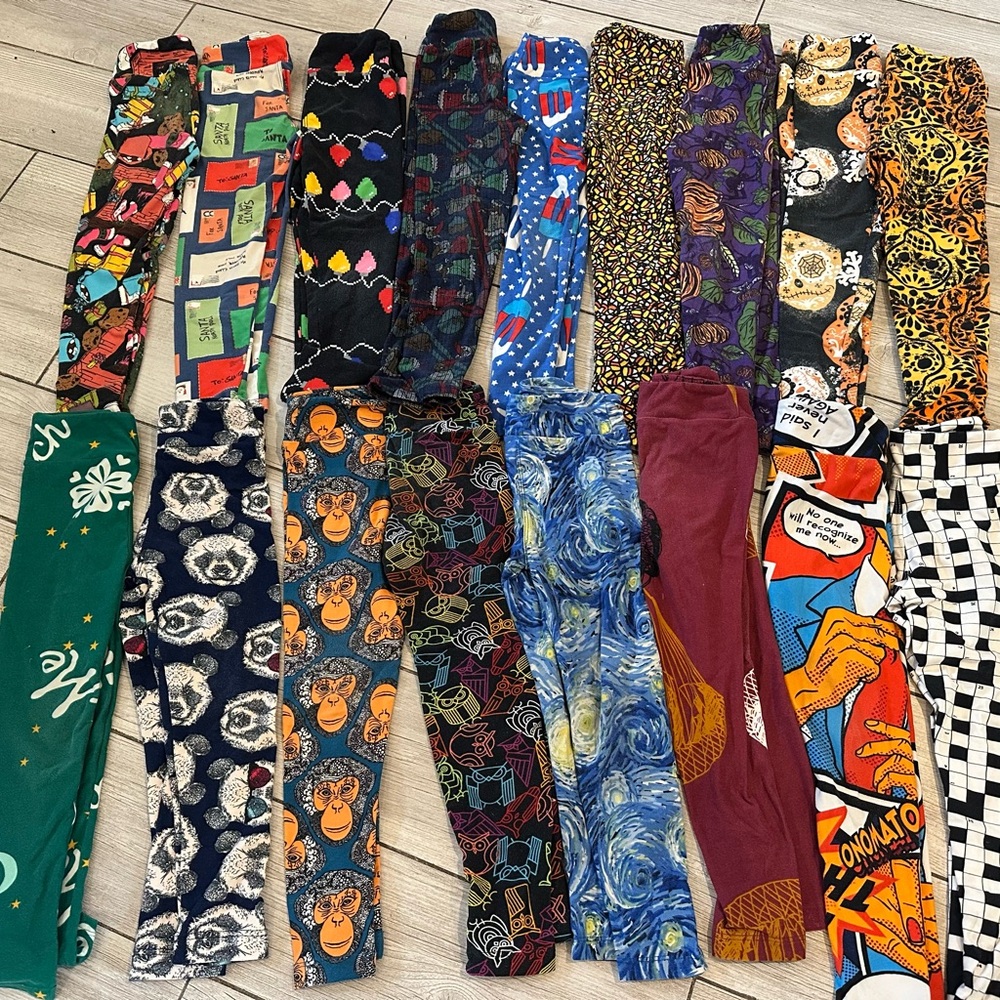 16 pair of LuLaRoe Kids sm/md Leggings gender neutral assorted lot